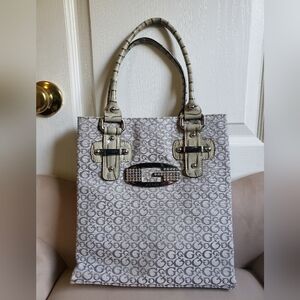 Vintage Guess Tansy Silver Rhinestone Signature Handbag